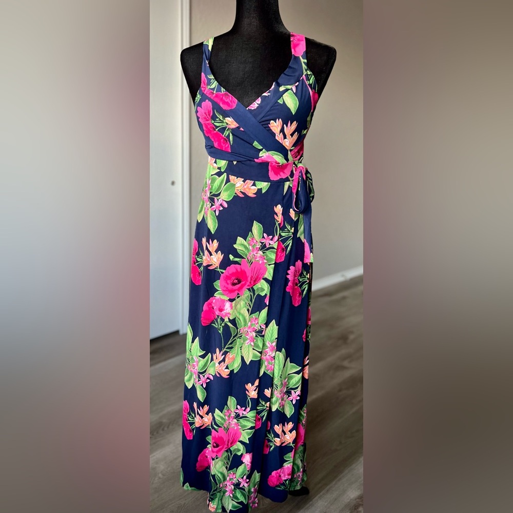 Market & Spruce Floral Maxi Dress - Navy and Pink